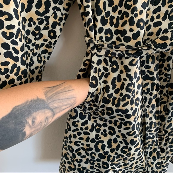 Maje Guillaume Leopard-print Stretch cotton Trench Coat Size 40 - Picture 11 of 14